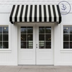 Sunbrella® Awning Stripe 5704-0000 Beaufort Black/White 6 Bar 46" Fabric 10 Sunbrella® Awning Stripe 5704-0000 Beaufort Black/White 6 Bar 46" Fabric -Home-Fabric Sunbrella 5704 0000 Black White 6 Bar Stripe 46 72